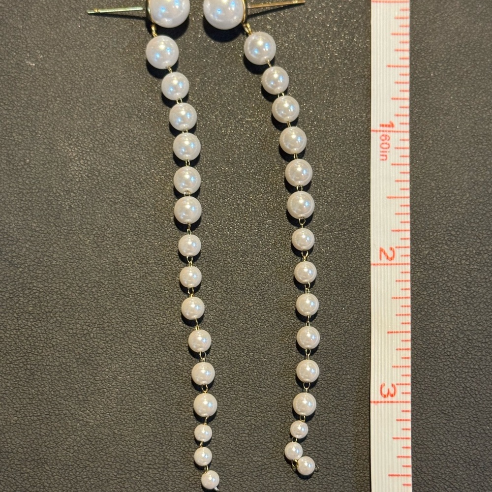 Long Pearl Dangle Earrings